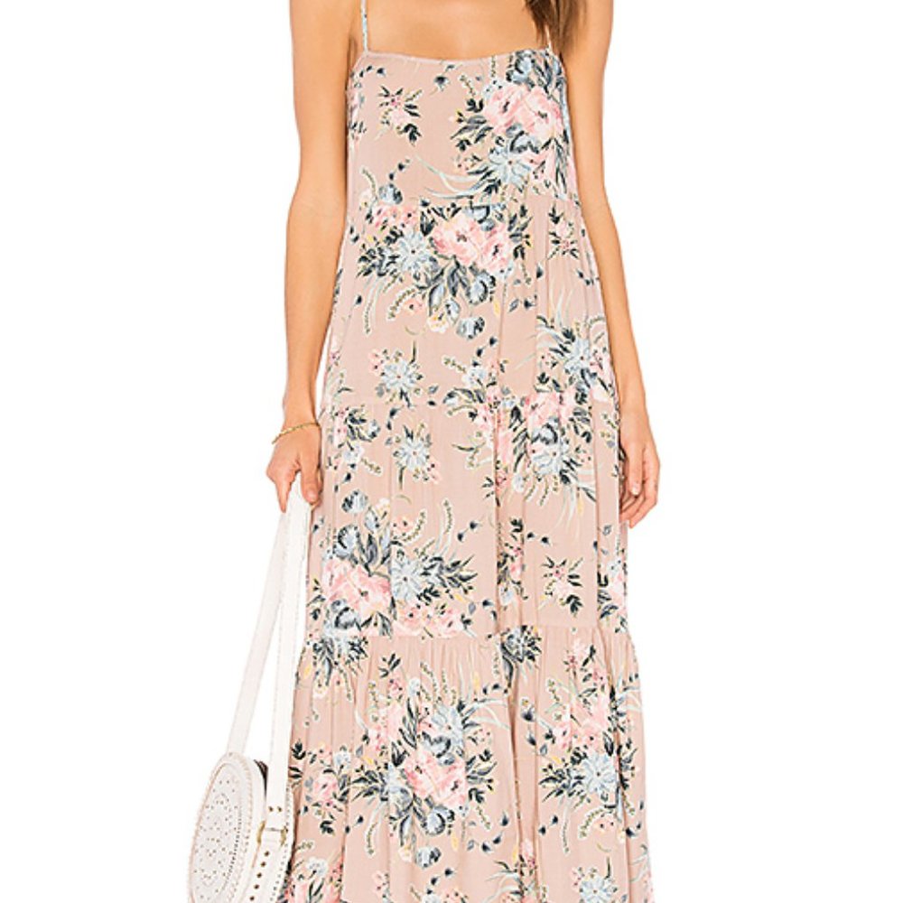 AUGUSTE the Label The Slip Maxi Dress SOFT PINK petite. FLORAL!!